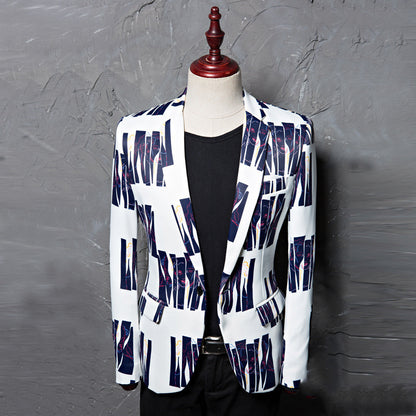 Euro Trend Casual Print Blazer
