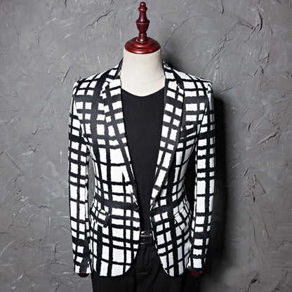 Euro Trend Casual Print Blazer