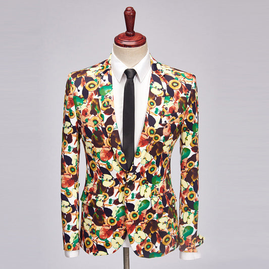 Euro Trend Casual Print Blazer