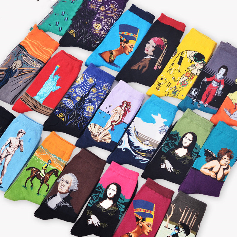 Artistic Retro Men's Socks – Famous Painting Collection