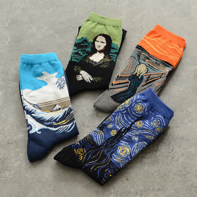 Artistic Retro Men's Socks – Famous Painting Collection