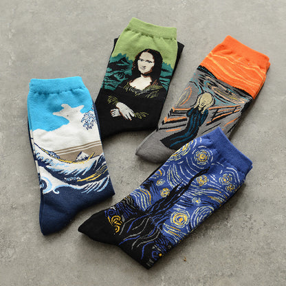 Artistic Retro Men's Socks – Famous Painting Collection