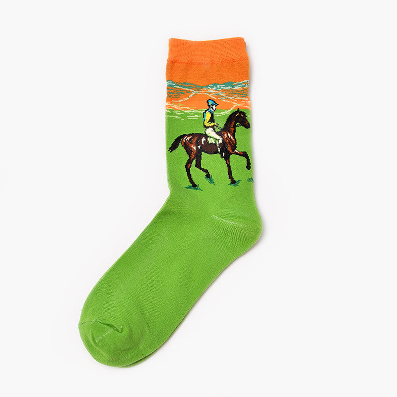 Artistic Retro Men's Socks – Famous Painting Collection