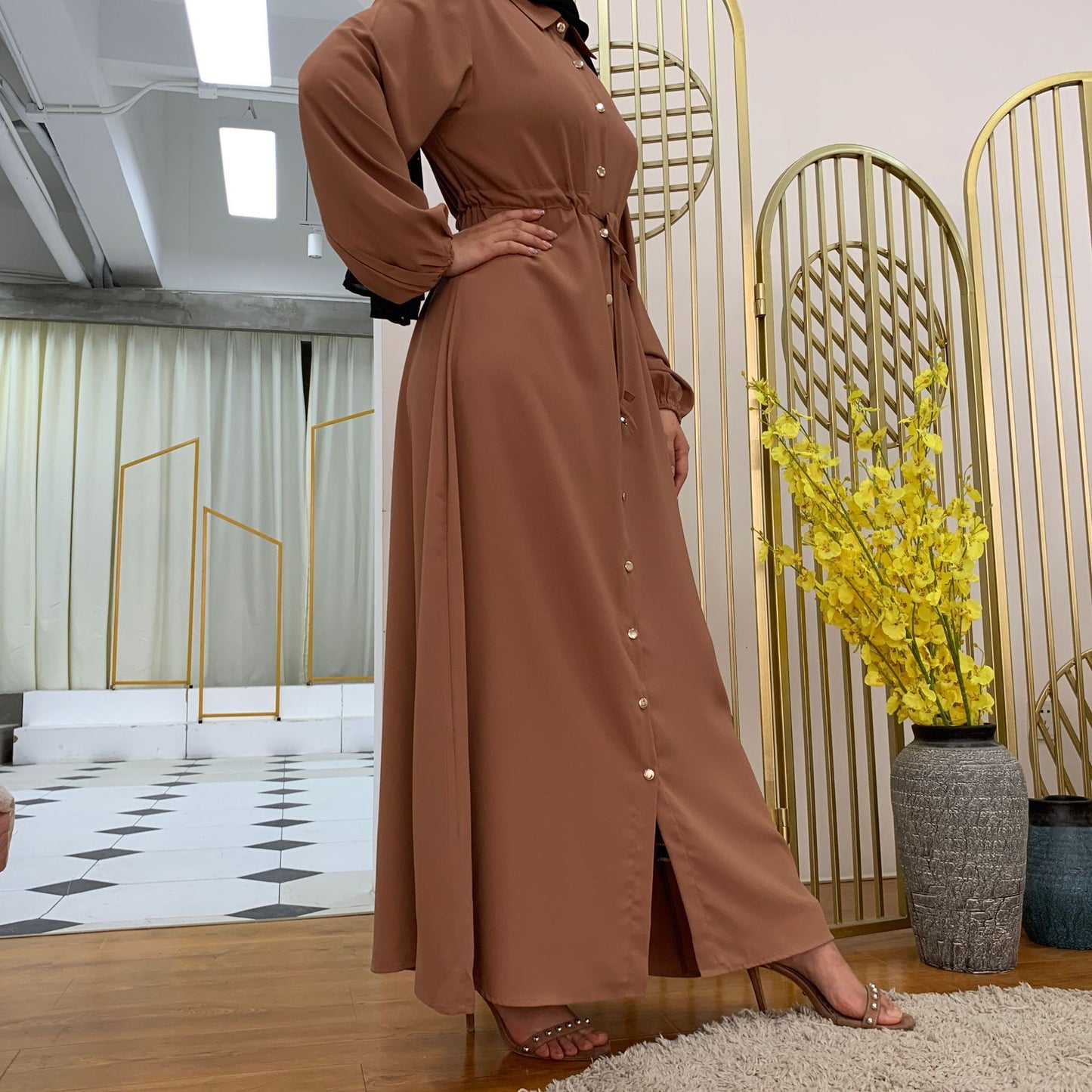 Elegance Defined Buttoned Dress