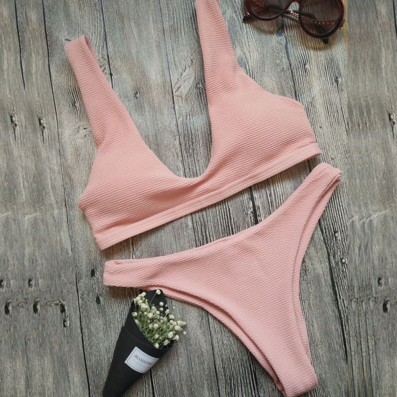 Padded Perfection: Solid Bikini Set