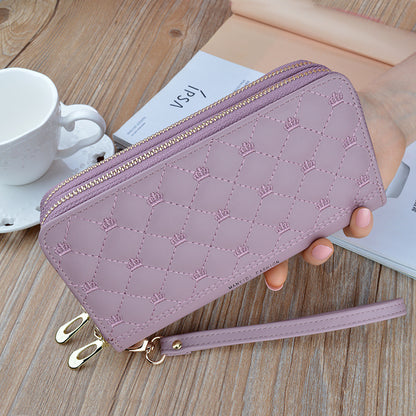 Women's Purse Long Double Zipper Handbags Shoulder Bag