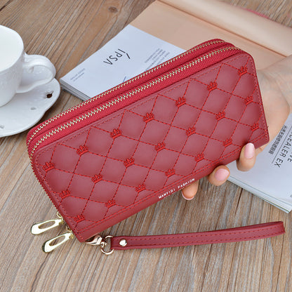 Women's Purse Long Double Zipper Handbags Shoulder Bag
