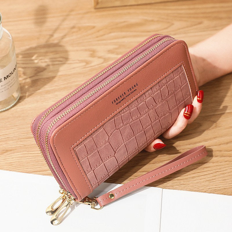 Ladies Long Large-capacity Double Zipper Wallet