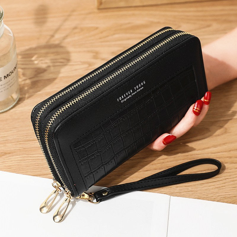 Ladies Long Large-capacity Double Zipper Wallet