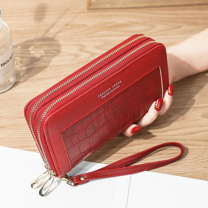 Ladies Long Large-capacity Double Zipper Wallet
