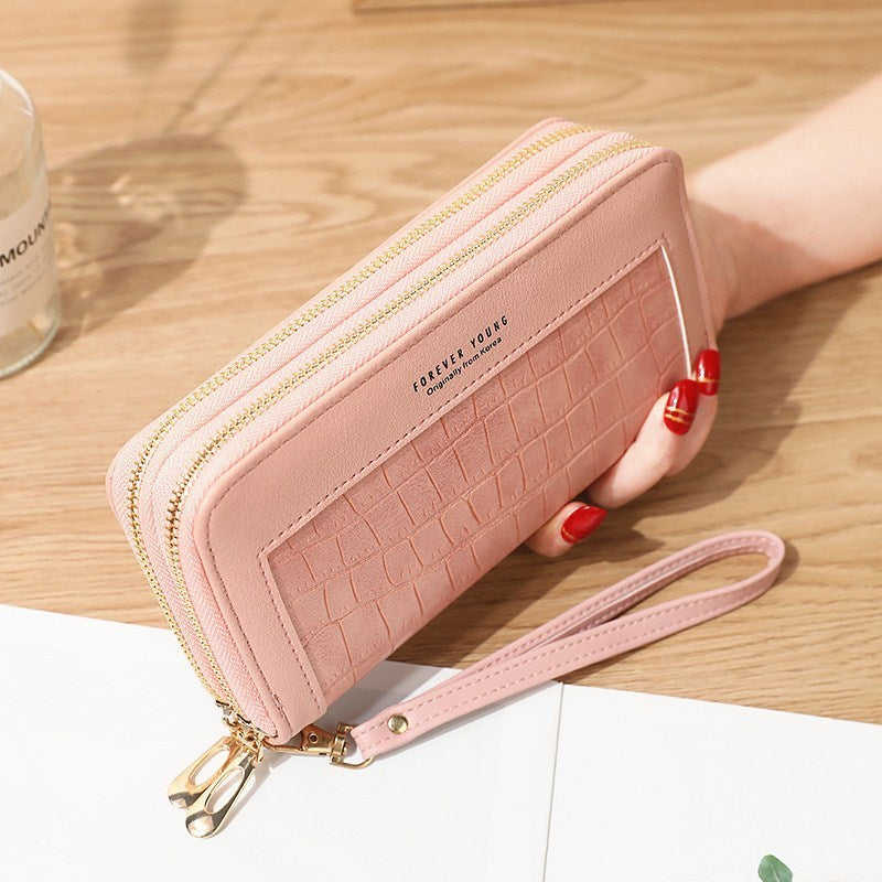 Ladies Long Large-capacity Double Zipper Wallet