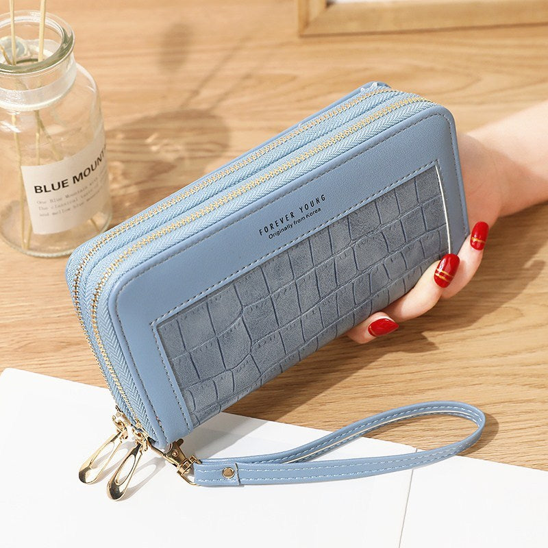 Ladies Long Large-capacity Double Zipper Wallet