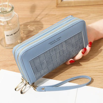 Ladies Long Large-capacity Double Zipper Wallet