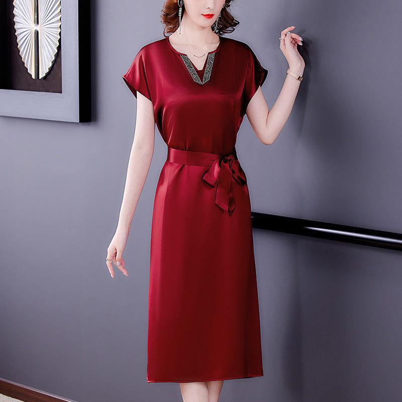 Regal Silk Satin Mother’s Dress