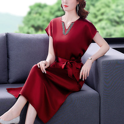Regal Silk Satin Mother’s Dress