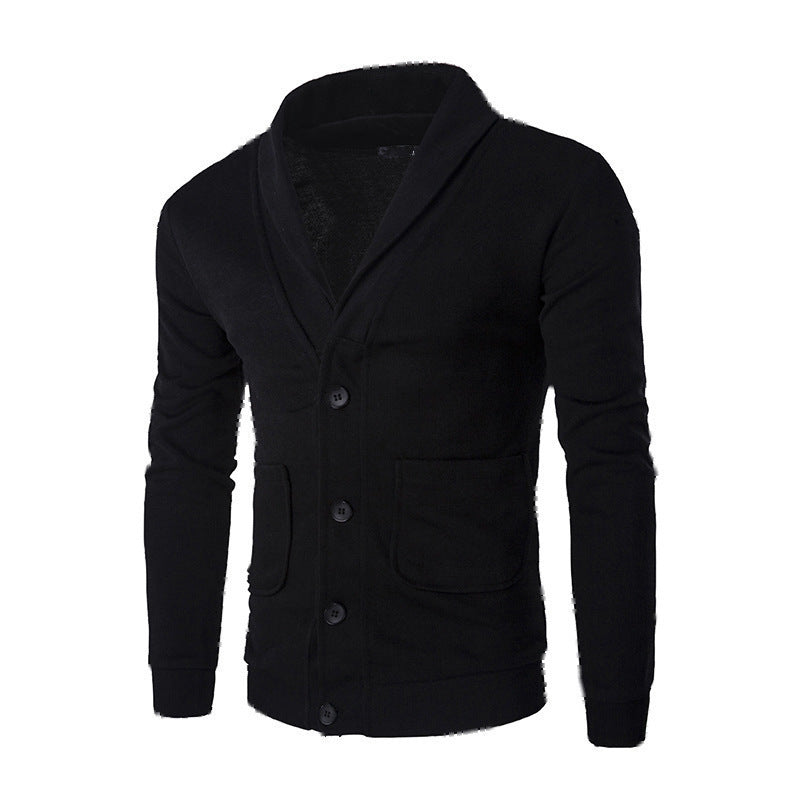 Solid Color Embroidered Slim Knit Coat
