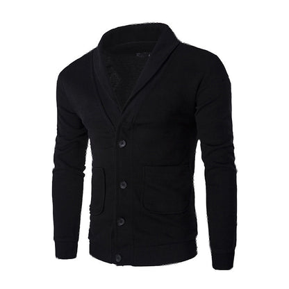 Solid Color Embroidered Slim Knit Coat