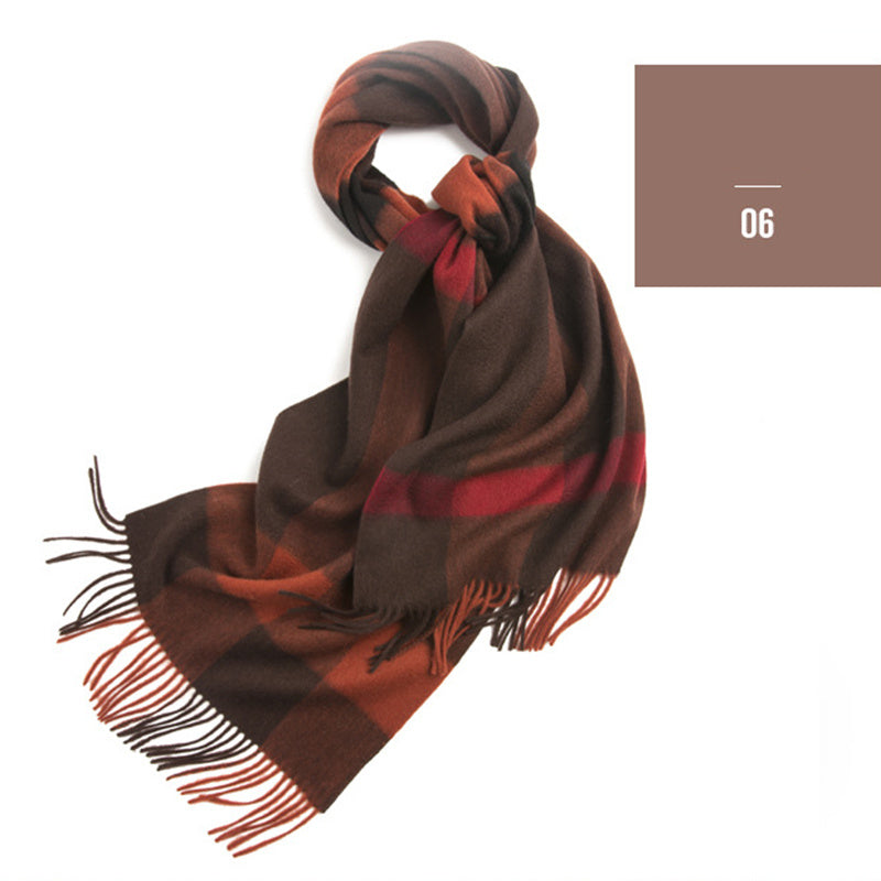 New style plaid women 40cm wide pure wool shawl