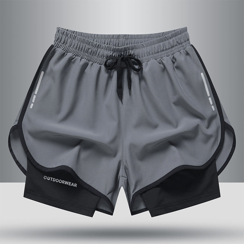 Men’s Double-Layer Training Shorts – Quick-Dry Activewear