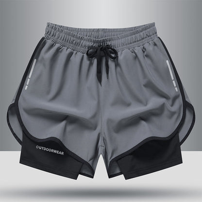 Men’s Double-Layer Training Shorts – Quick-Dry Activewear