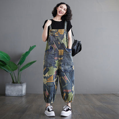 Retro Chic Oversized Denim Suspenders