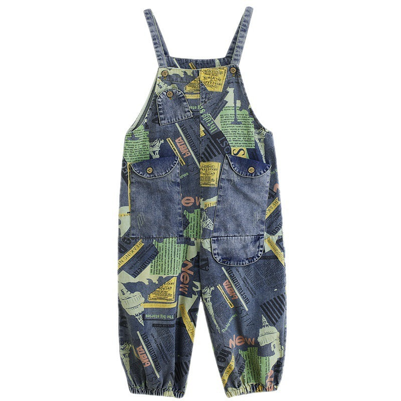 Retro Chic Oversized Denim Suspenders