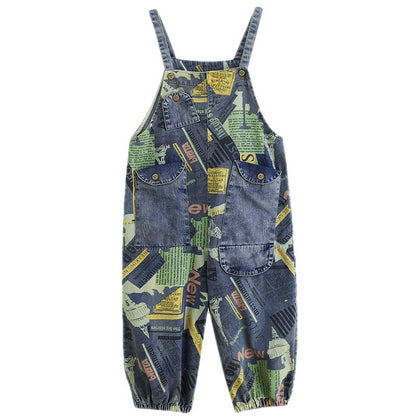 Retro Chic Oversized Denim Suspenders