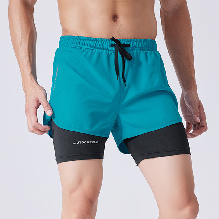 Men’s Double-Layer Training Shorts – Quick-Dry Activewear