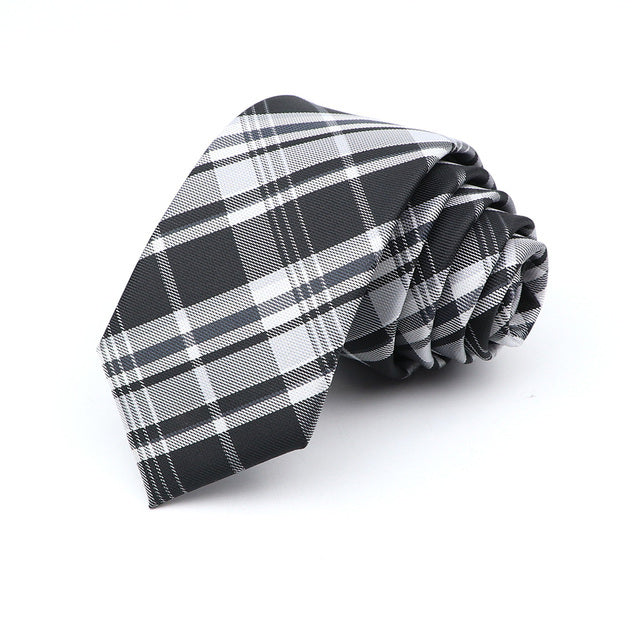 Modern Plaid Skinny Tie for Men