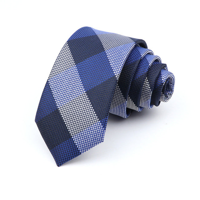 Modern Plaid Skinny Tie for Men