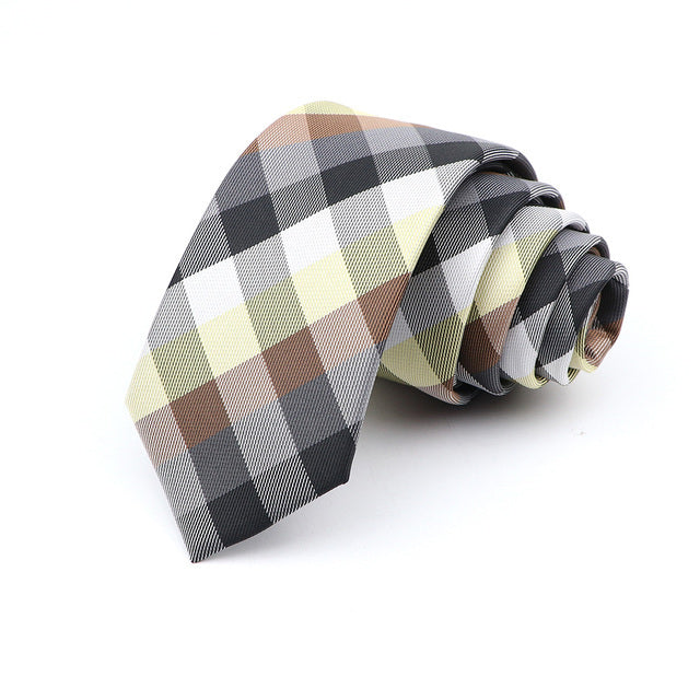 Modern Plaid Skinny Tie for Men