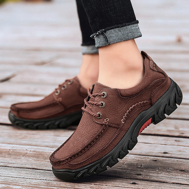 Men’s Premium Cowhide Casual Shoes – Outdoor Comfort Walkers