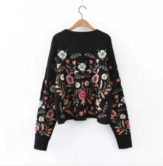 Urban Blossom Embroidered Pullover