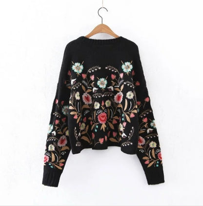Urban Blossom Embroidered Pullover