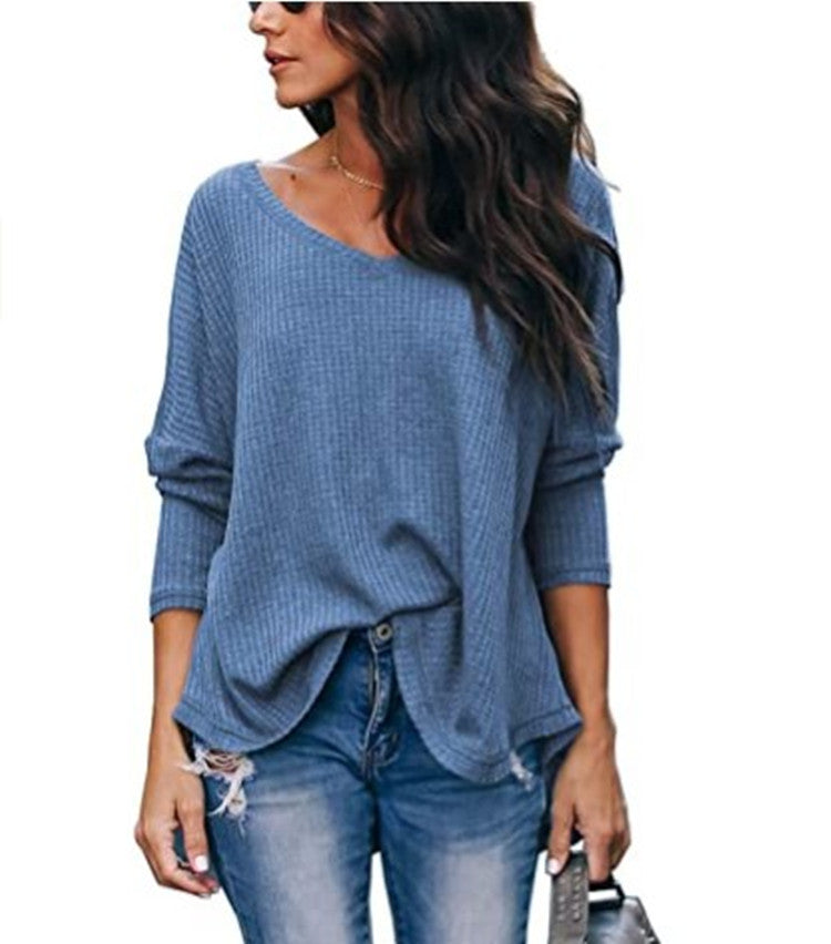 Cozy Comfort Plus Size Long-Sleeve V-Neck Sweater