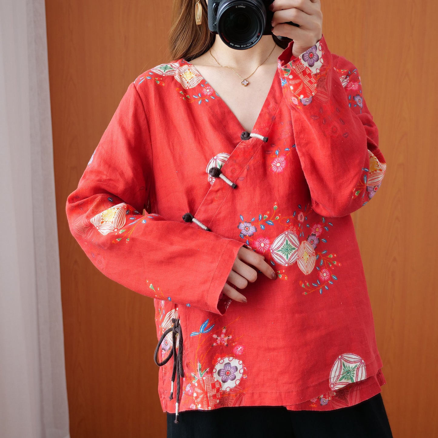Silk Blossom Retro Shirt
