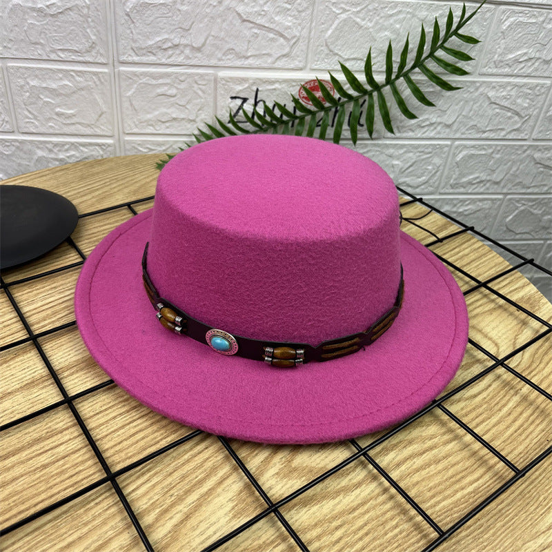 Vintage Luxe Flat Crown Hat