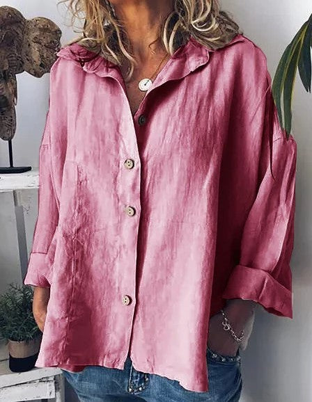 Retro Grace Button-Up Shirt – Plus Size