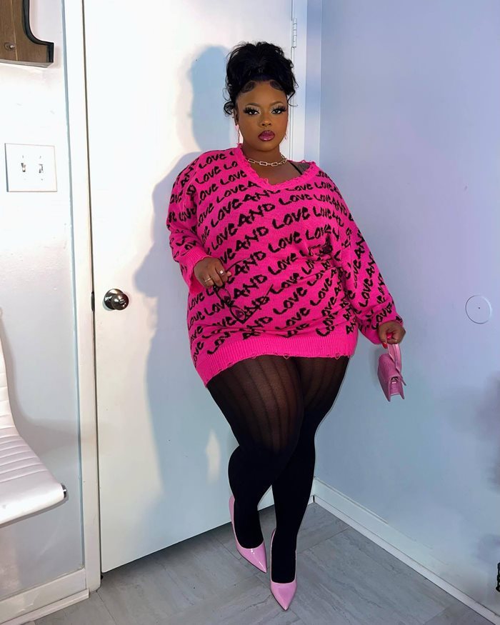 Autumn Breeze Oversized Sweater Blouse – Plus Size