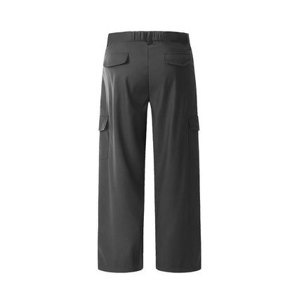 Classic Solid Color Casual Suit Pants for Men