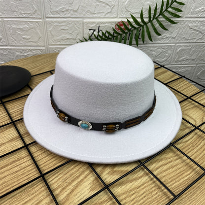 Vintage Luxe Flat Crown Hat