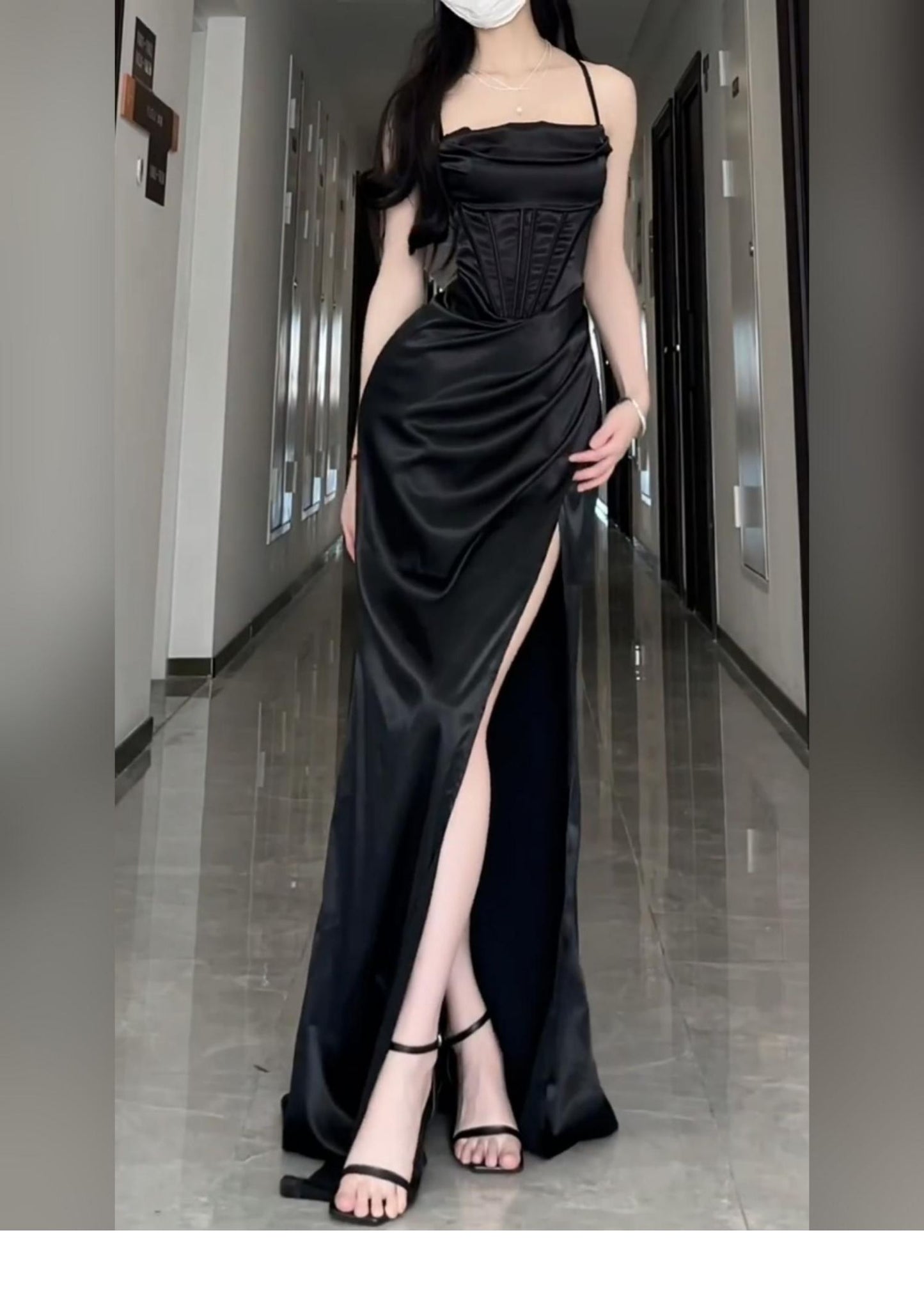 Midnight Elegance Plus Size Slit Dress