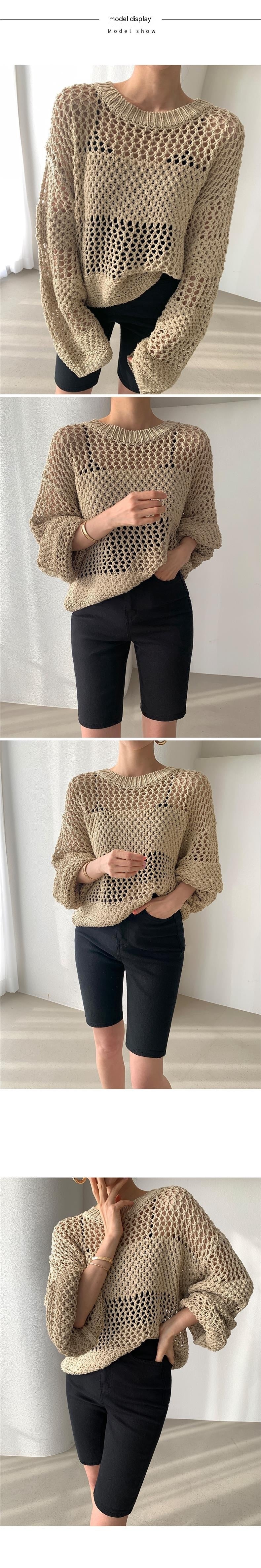 Retro Grace Hollow-Out Knitwear