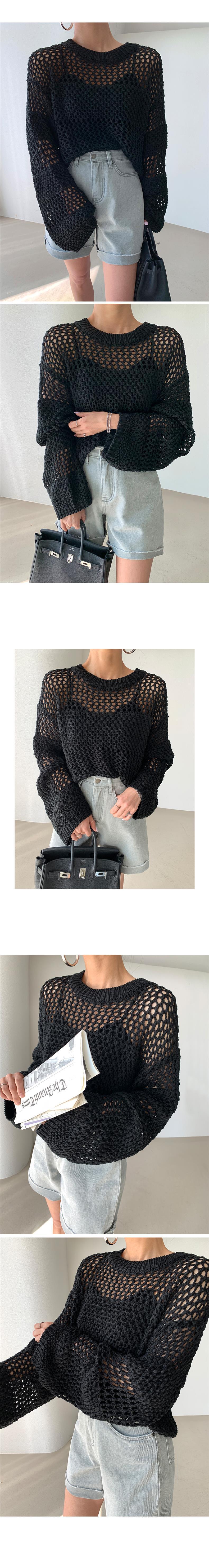Retro Grace Hollow-Out Knitwear