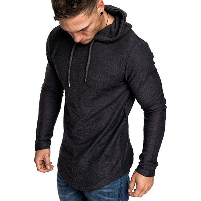 Men’s Athletic Hoodie T-Shirt – Slim Long Sleeve Workout Top