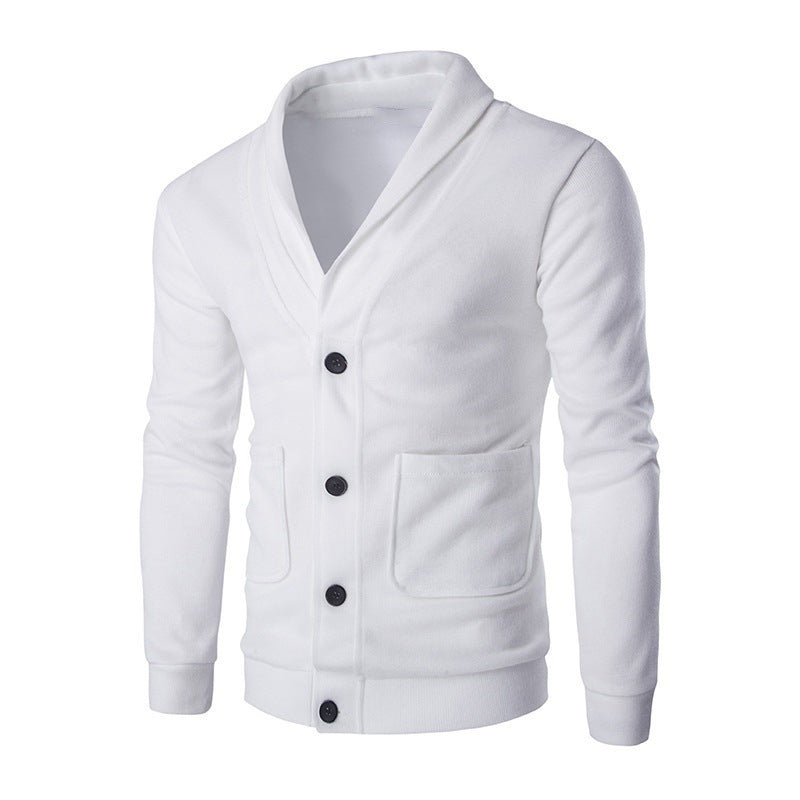 Solid Color Embroidered Slim Knit Coat