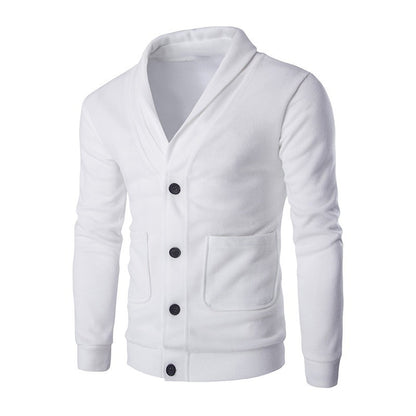 Solid Color Embroidered Slim Knit Coat