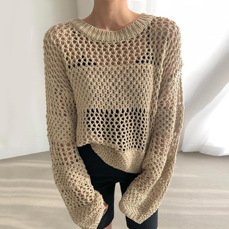 Retro Grace Hollow-Out Knitwear