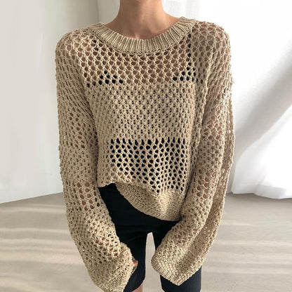 Retro Grace Hollow-Out Knitwear