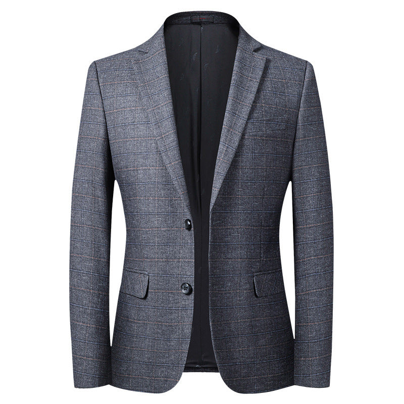 No-Iron Classic Plaid Blazer